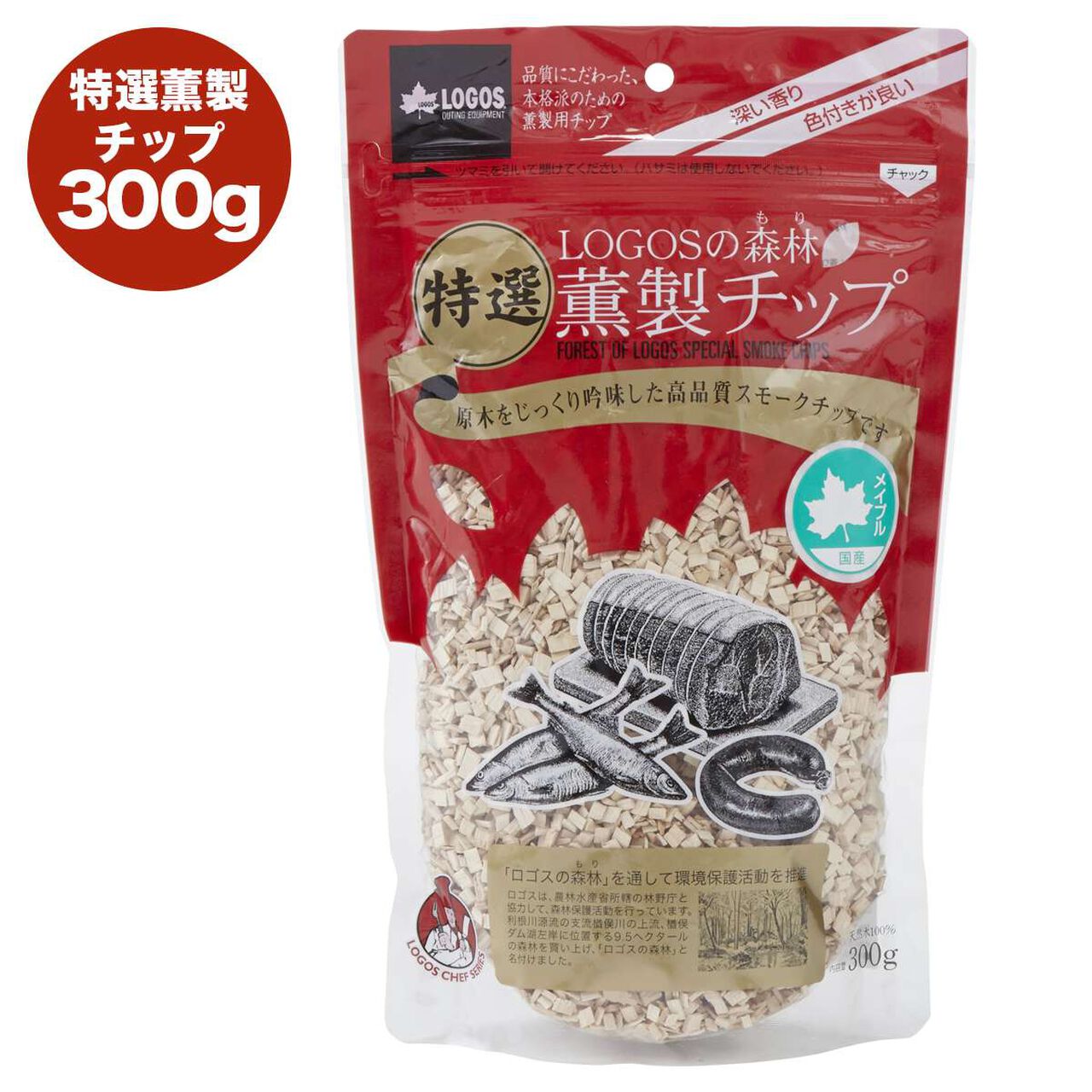 LOGOS Forest Premium Smoked Chips 300g (Maple),, large image number 0