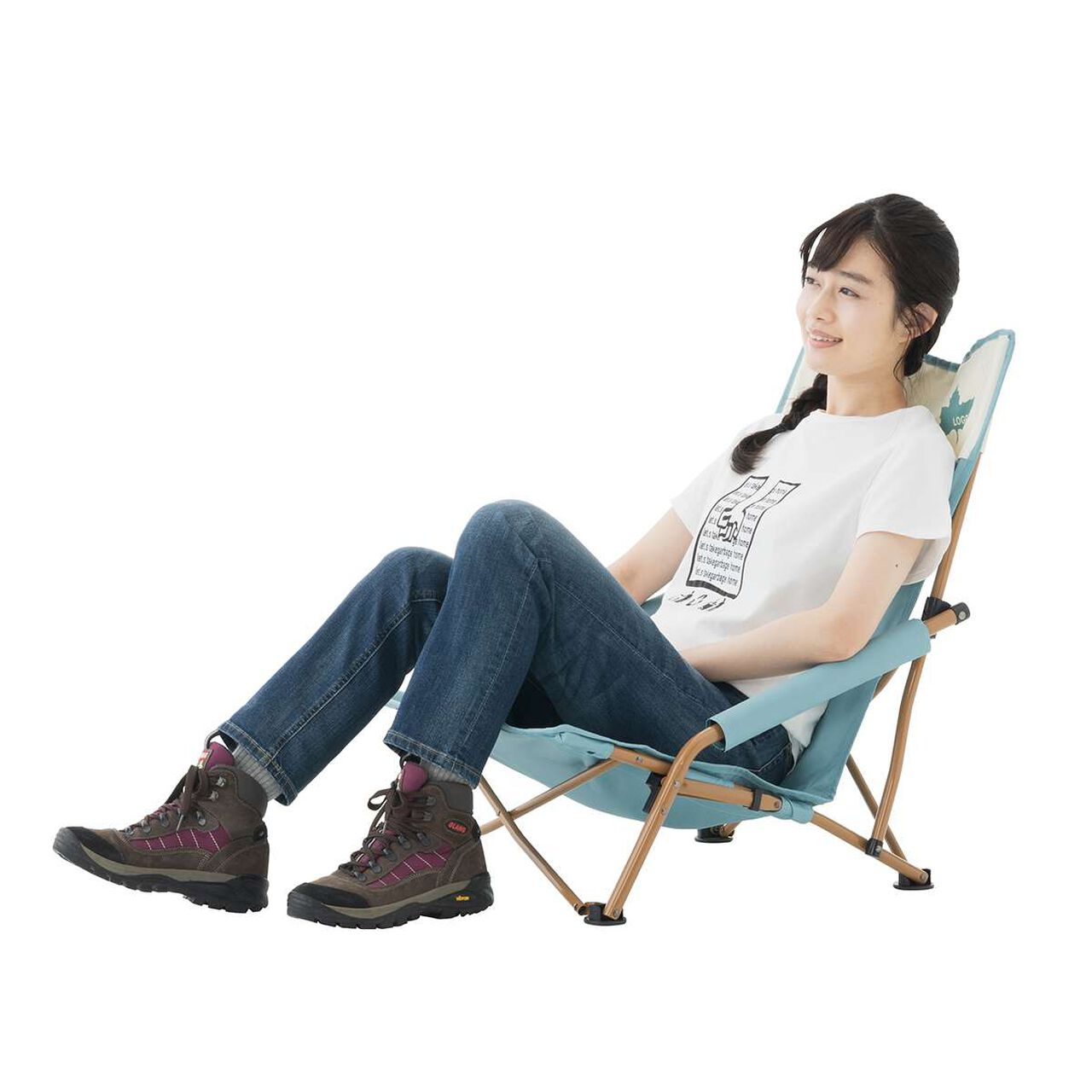 LOGOS Life Agura Chair (Colorful Logos),Blue, large image number 8