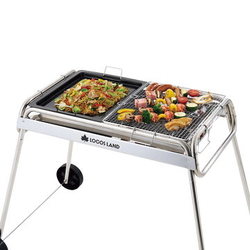 LOGOS LAND MOVABLE TABLE BBQ with Waterproof Cover,, small image number 3