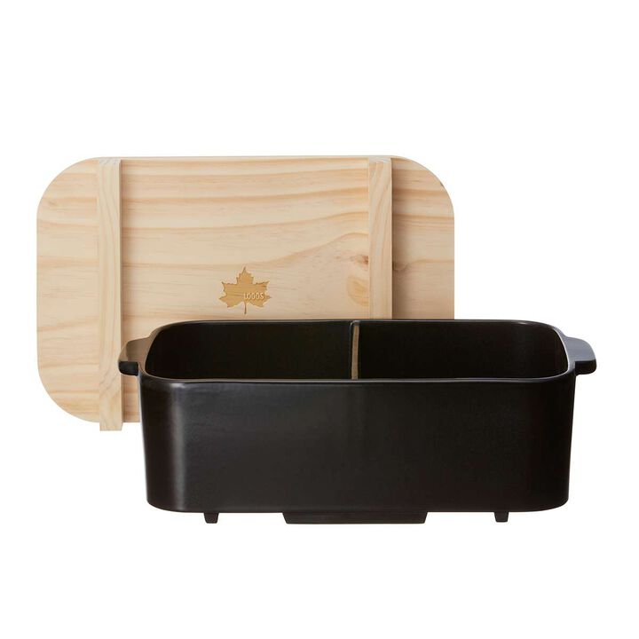 Divided Oden Pot (with Wooden Lid),, medium