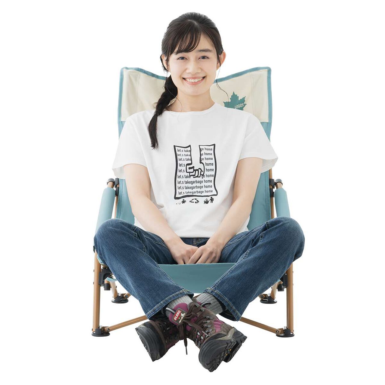 LOGOS Life Agura Chair (Colorful Logos),Blue, large image number 9